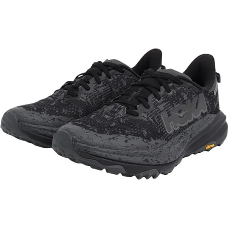 HOKA Speedgoat 6 GTX, Herren Laufschuhe mit GORE-TEX Membran, schwarzem Obermaterial und Vibram® Megagrip Sohle, Größe 42 2/3