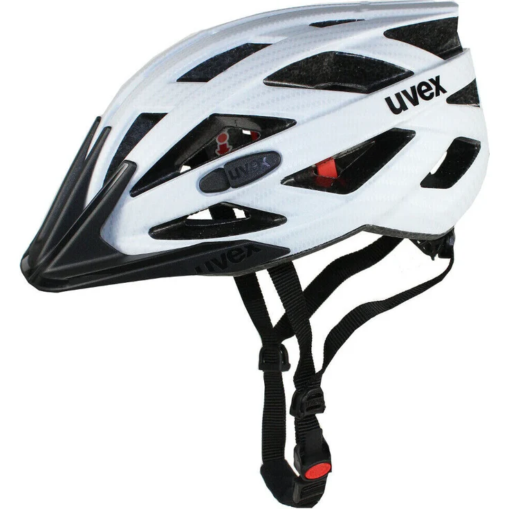Uvex i-vo cc white carbon look mat Fahrradhelm mit 3D IAS System, X-Fit-Kopfpolstern und Plug-In LED Integrierung – Bild 1
