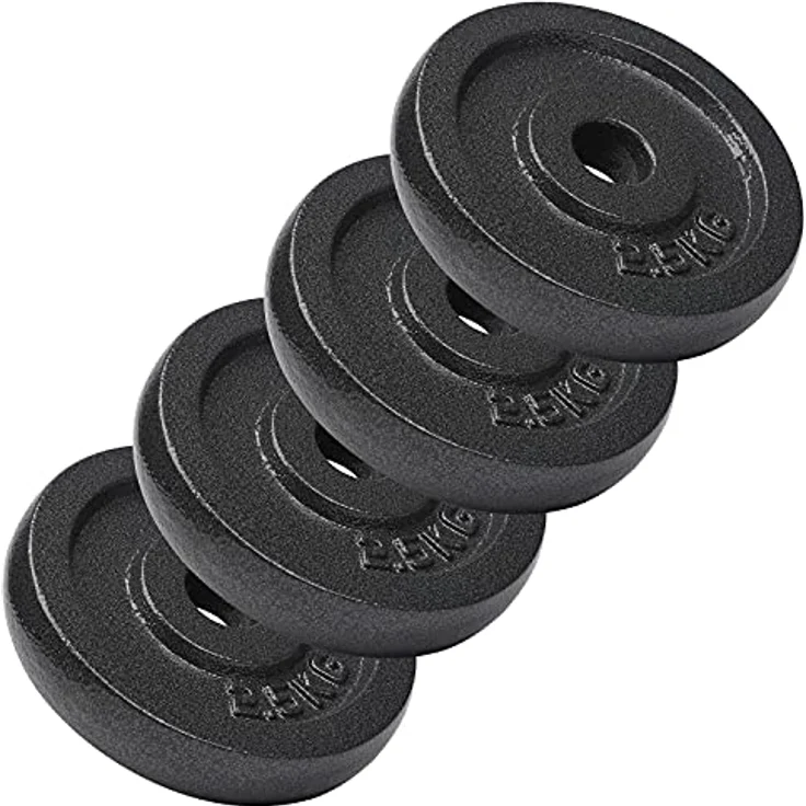 #DoYourFitness Hantelscheiben Gewichtsscheiben, 2,5 kg, 100% Gusseisen, Langhantel Curlhantelstange Hantelstange Kurzhantel in Grau – Bild 3