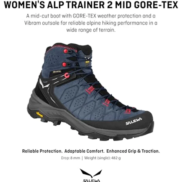 Salewa Women's Alp Trainer 2 Mid GTX, Damen Wanderschuhe mit GORE-TEX® Futter, 40.5, Blau – Bild 3