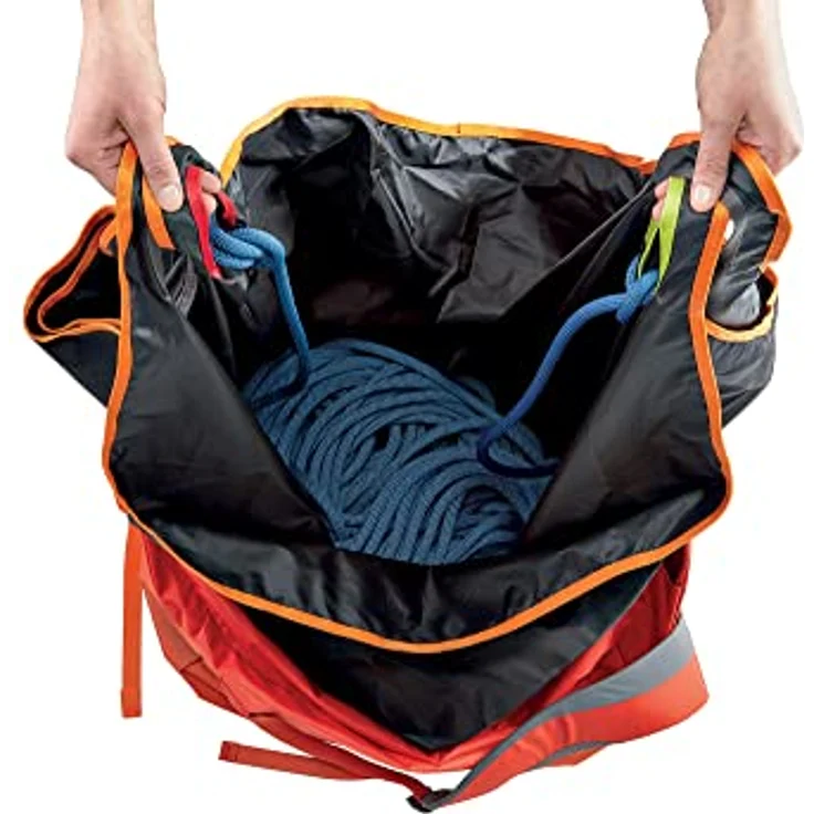 PETZL Seilsack KLIFF, 36 Liter Volumen für bis zu 100 m Seil, Grau, Unisex, mit abnehmbarer Seilplane und schaumstoffgepolsterten Schulterträgern – Bild 5