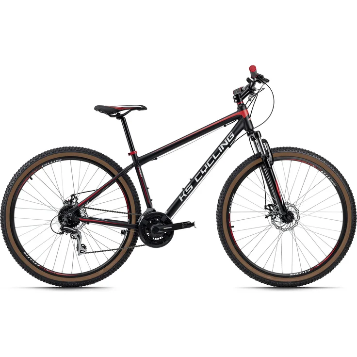 KS Cycling MTB Hardtail Xceed, 29 Zoll Mountainbike in Mattgrün, 24-Gang SHIMANO Schaltung, mechanische Scheibenbremsen, empfohlen für Körpergröße 160-175 cm