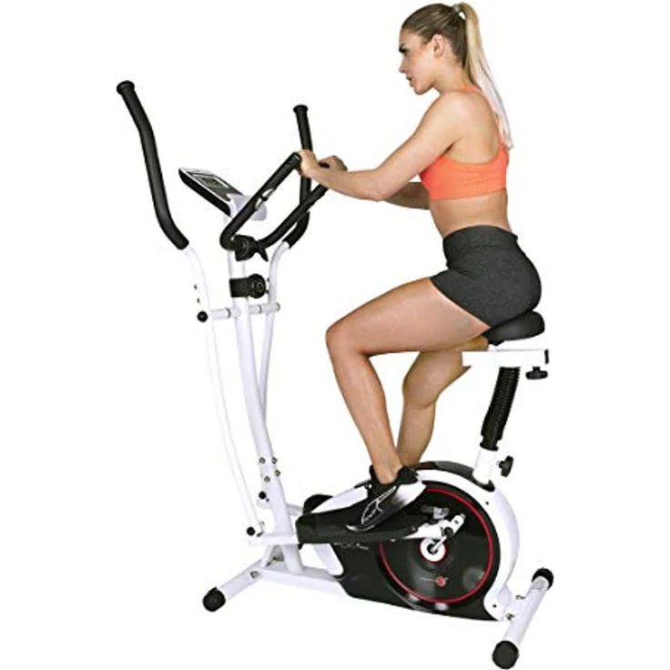 Christopeit Sport Crosstrainer CT 4 mit Sitz, Cross- und Heimtrainer 2 in 1 – schwarz/weiß – ca. L 111 x B 66 x H 152 cm – Bild 1