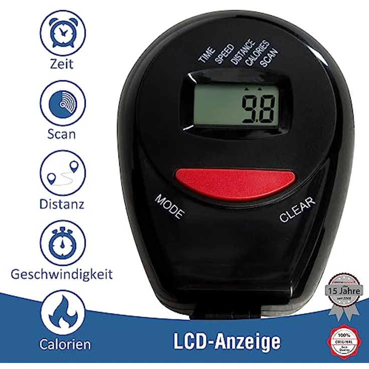 Ultrasport Senioren Liegeheimtrainer , Liege-Heimtrainer mit niedriger Einstiegshöhe, acht Schwierigkeitsstufen, Trainingscomputer, bequeme Polsterung – Bild 5