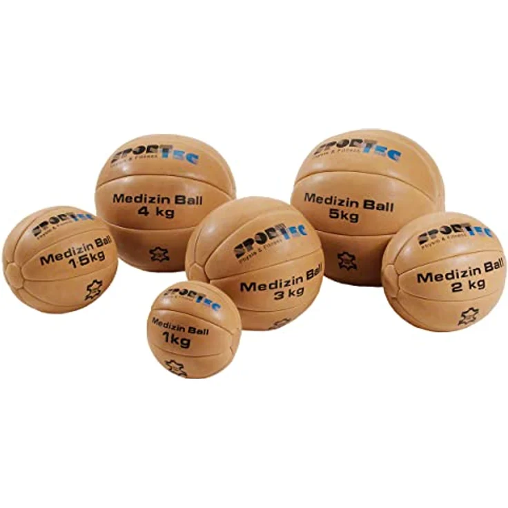 Sport-Tec Medizinball aus Echtem Leder 28 cm, 4 kg - Handgenähter Fitnessball für vielseitiges Training, in verschiedenen Gewichten erhältlich – Bild 4