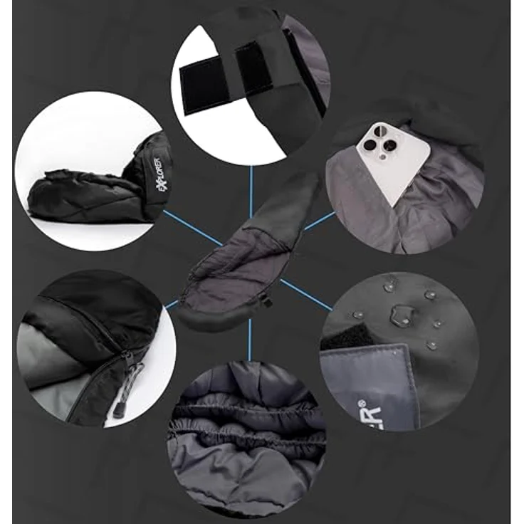 EXPLORER Tramper 300 Mumienschlafsack Schwarz, 3-4 Jahreszeiten, Komfort-Temperatur +13°C, leicht, 1500g, kompakt 22x33cm, 230x80x55cm für Camping und Trekking – Bild 2