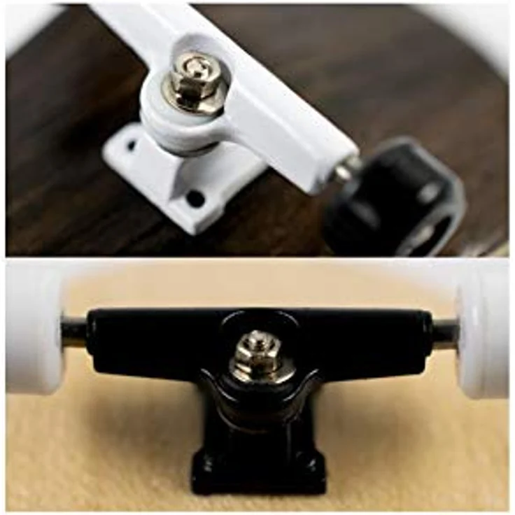 PhoneNatic Finger-Skateboard Bauset, 5-lagiges Ahornholz mit tiefem Concave und kugelgelagerten Rollen, hellbraun (Design 2) – Bild 3