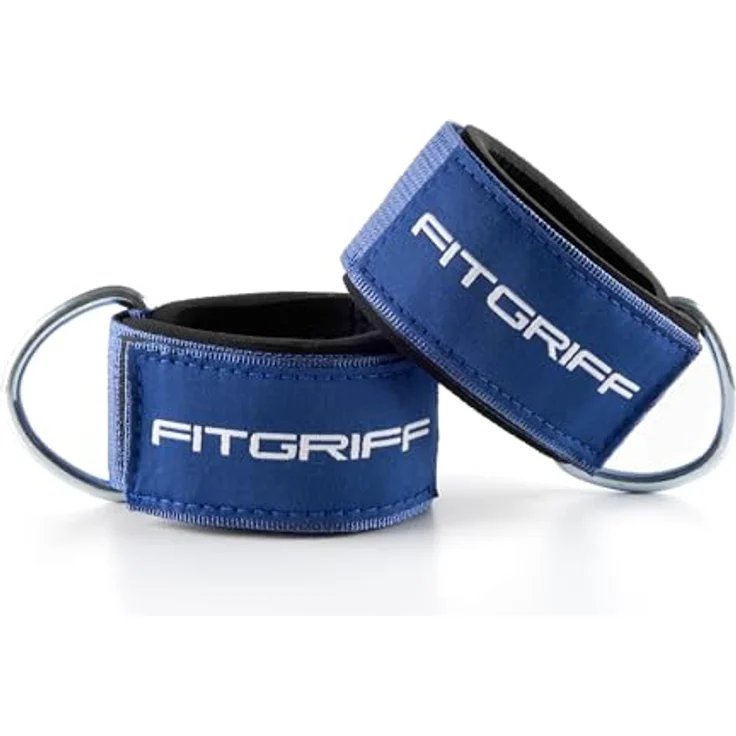 Fitgriff Komfort Fußschlaufen (2Stück) - für Fitness Training am Kabelzug - Fußfesseln für Damen und Herren (Navy Blue) - Preisvergleich – Bild 5