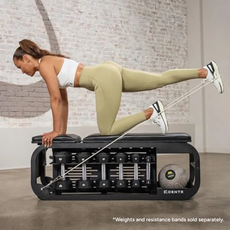 Centr Fusion Bench, Hantelbank mit verstellbarer Lehne, 6 Rücken- und 3 Sitzpositionen, inkl. Stauraum für Hanteln und Kettlebell – Bild 5