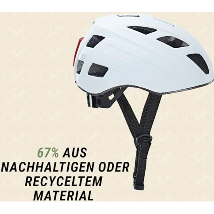 Prophete Urban Fahrradhelm, Erwachsenenhelm, GLUE ON, 58-61 cm, 280 g, weiß, mit LED – Bild 4