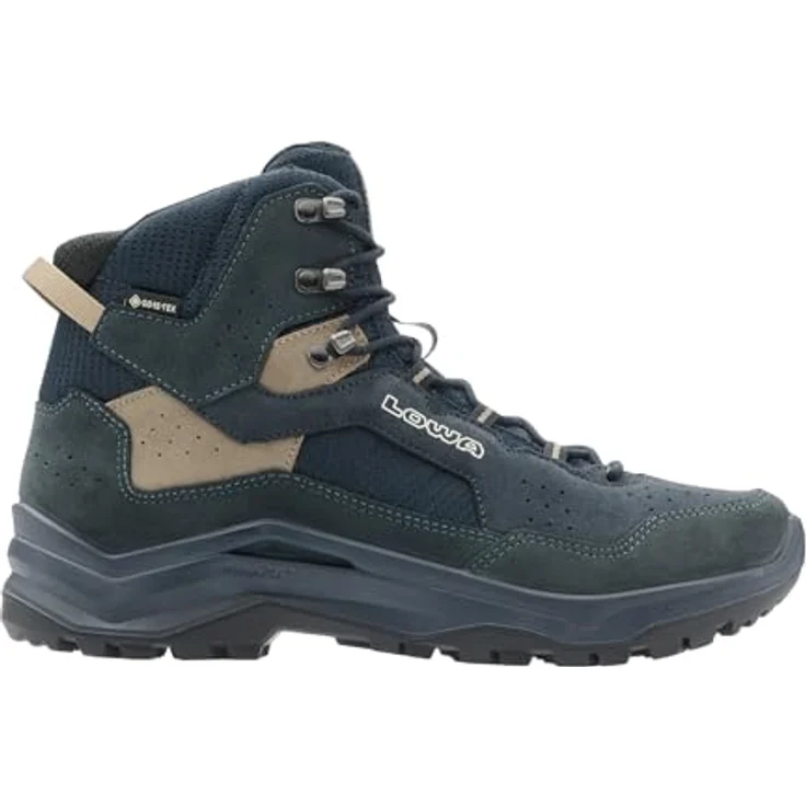 LOWA Wander- & Bergschuhe Herren, knöchelhoch, wasserdicht mit GORE-TEX®, navy/dune, Größe 41 EU – Bild 1