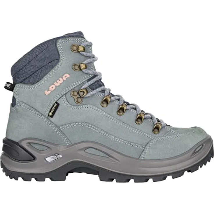 LOWA RENEGADE GTX MID Ws 6122, Wasserdichter Wanderschuh aus Nubukleder, eisblau/lachs – Bild 1