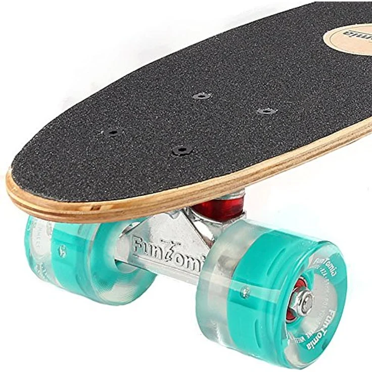 FunTomia Mini-Board Cruiser Skateboard 57cm, 7-lagiges kanadisches Ahornholz, ABEC-9 Kugellager, wählbare Farben und LED-Rollen – Bild 4