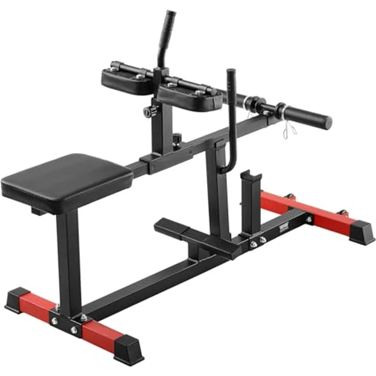VEVOR sitzende Wadenmaschine UB2912, Kraft-Beintrainer mit 200 kg Tragkraft für Beinübungen, Schwarz + Rot – Bild 10