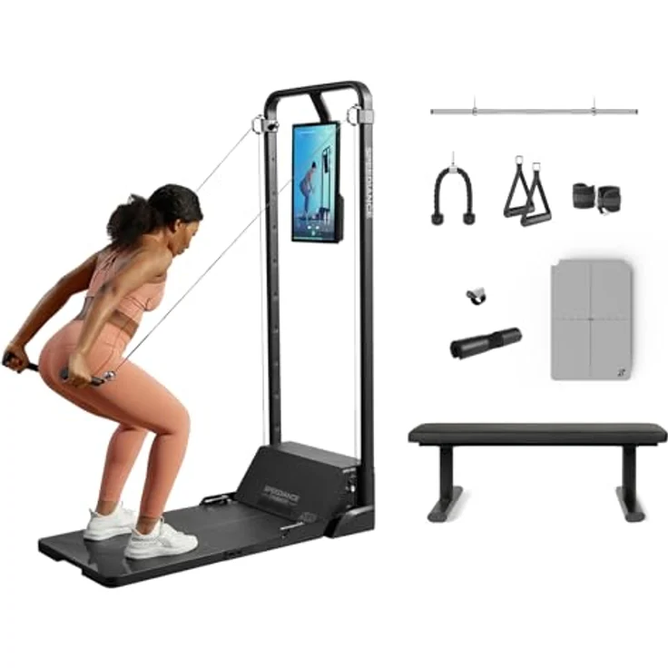 Speediance Smart Home Gym System, Gym Monster Multifunktionale Smith Maschine Power Cage, Tragbare Kabelmaschine für Ganzkörper-Krafttraining, Schwarz – Bild 1