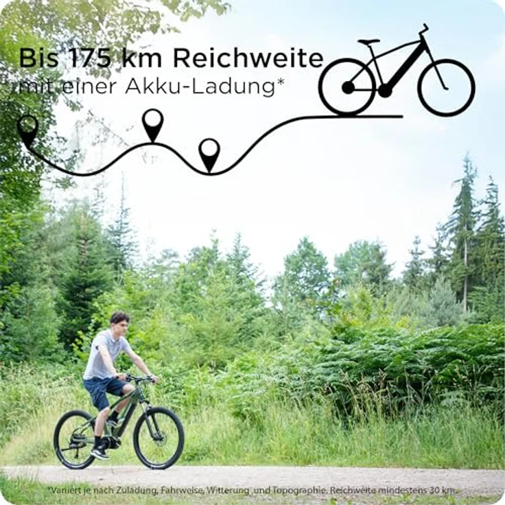 ZÜNDAPP X900 E Bike, Mountainbike 27,5 Zoll Pedelec mit 10 Gang Shimano Schaltung, Mittelmotor, khaki, 46 cm – Bild 2