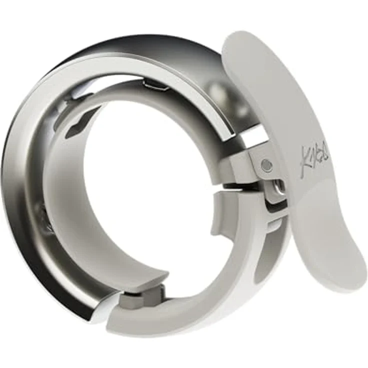 Knog Oi Prima Fahrradklingel, robuste Klingel für Kinderfahrräder, grau, 23,8-31,8 mm – Bild 1