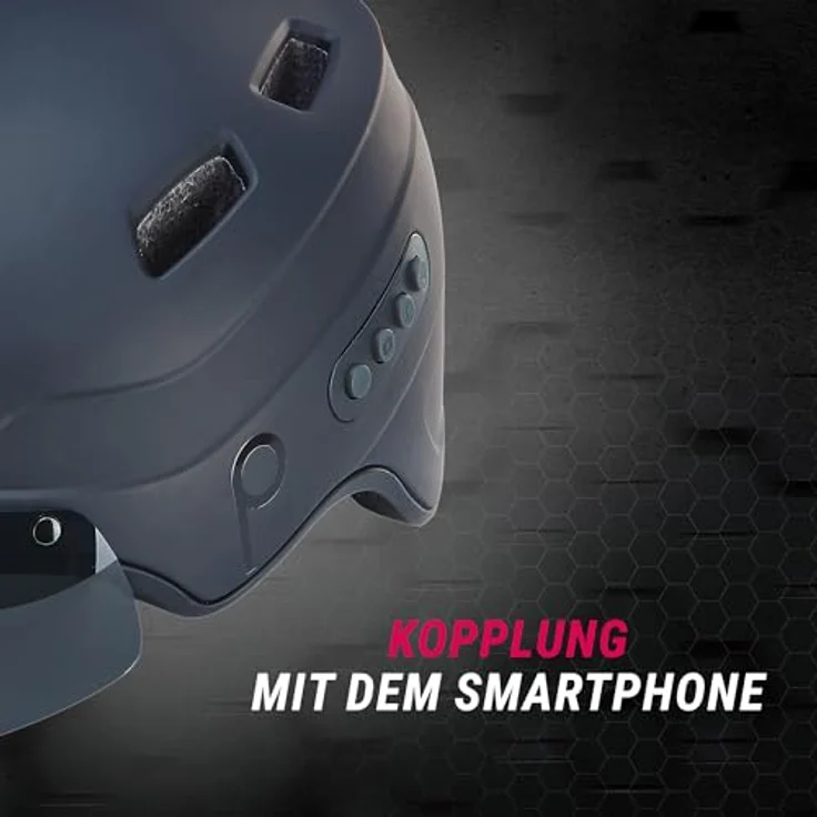 Prophete Smart Fahrradhelm mit Full-HD Kamera, Bluetooth 4.0, LED-Blinker, 54-58 cm, Schwarz – Bild 3