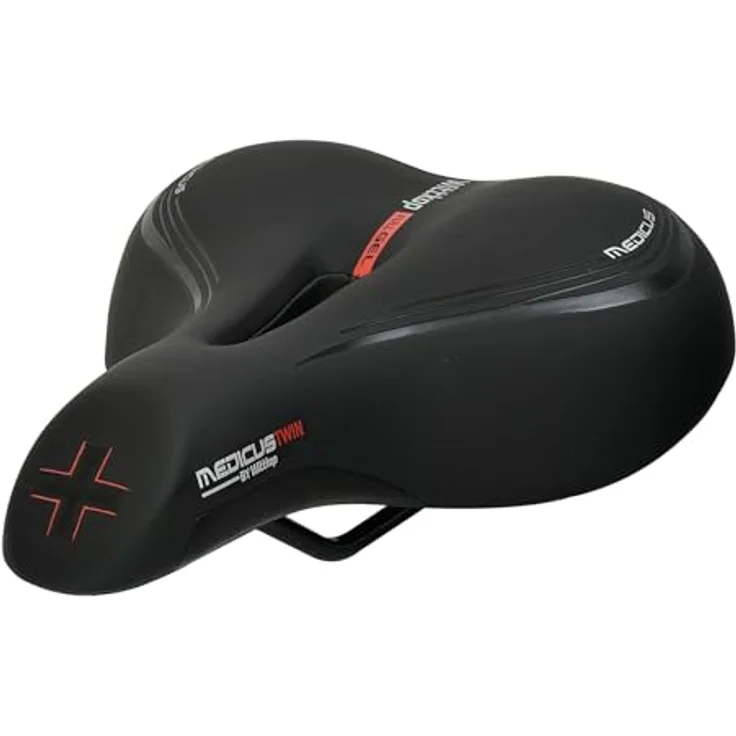 Wittkop Medicus Twin 3.0, Cityradsattel für Unisex mit 5 gepolsterten Zonen, Schwarz, Einheitsgröße