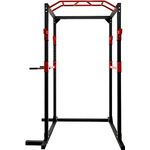 Leiv multifunktionales Power Rack für dein kompaktes Home Gym, für effektives Ganzkörpertraining in Schwarz/Rot
