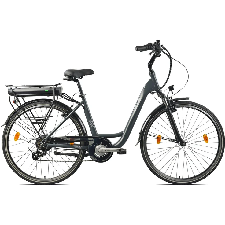 LLobe City E-Bike 28" County, anthrazit, 36V/13Ah - Zuverlässiges City E-Bike mit 7-Gang Shimano Kettenschaltung und 100 km Reichweite