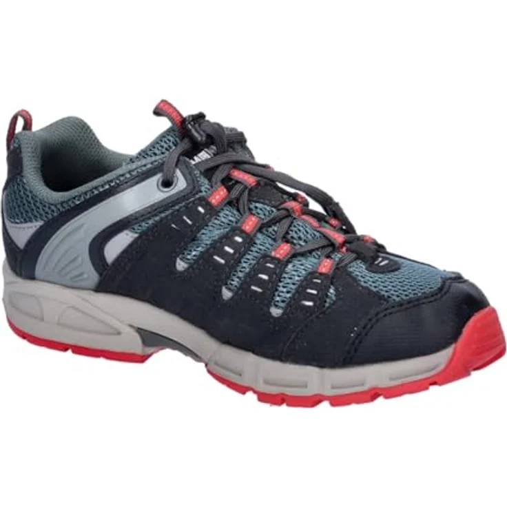 Meindl Outdoorschuh, Wanderschuh aus Velour und Mesh, Farbe asphalt | red – Bild 9