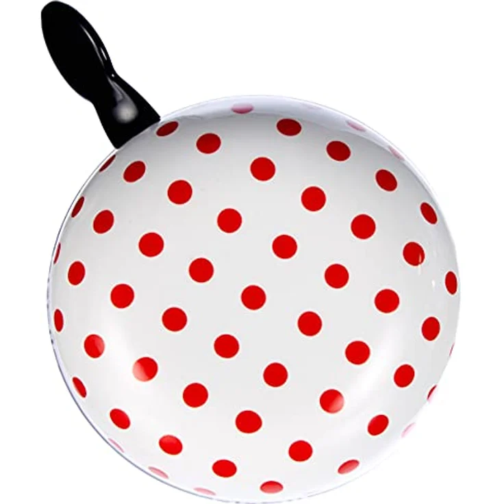 Basil Big Bell Polkadot Fahrradklingel, 80mm Ø, Weiß-rote Punkte, geeignet für Elektro-, City- und Kinderfahrräder – Bild 3
