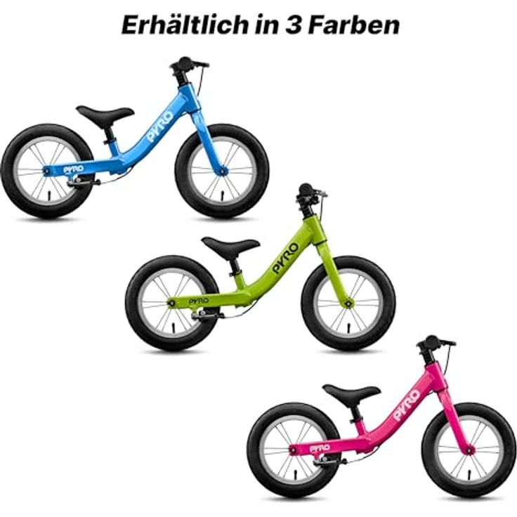PYRO Bikes BB Twelve, Kinderfahrrad 12-Zoll Balancebike für Kleinkinder, Magenta, ergonomischer Sattel, höhenverstellbarer Lenker, V-Bremsen – Bild 3