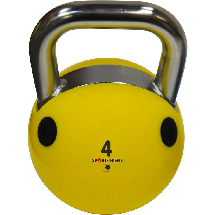Trial Kettlebell Soft, 4 kg in Gelb, bodenschonend, Stahlgriff, ideal für Indoor Krafttraining