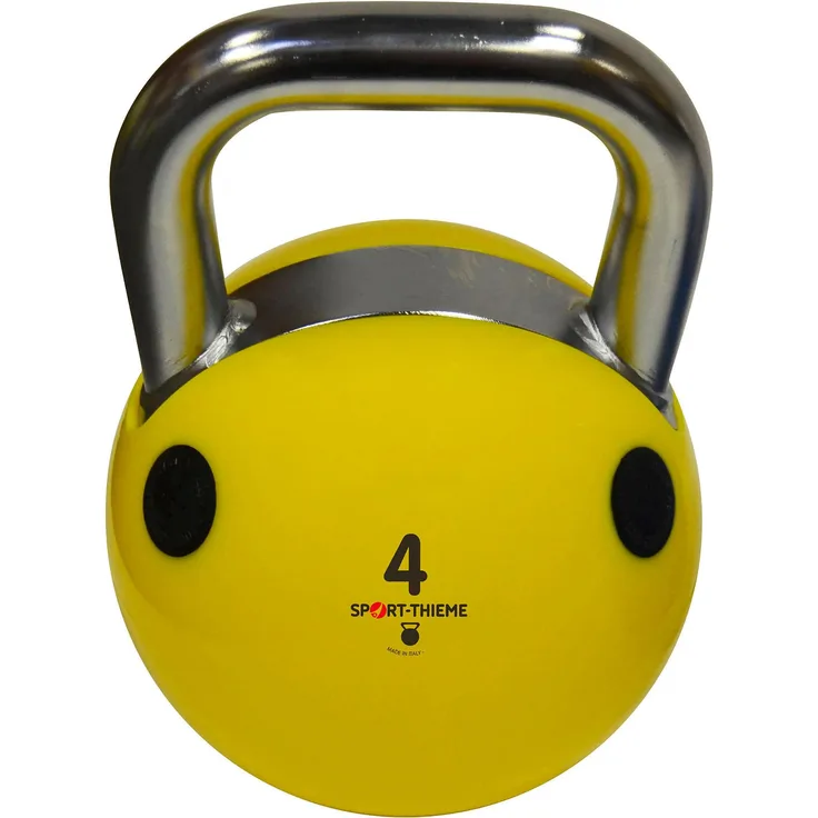 Trial Kettlebell Soft, 4 kg in Gelb, bodenschonend, Stahlgriff, ideal für Indoor Krafttraining