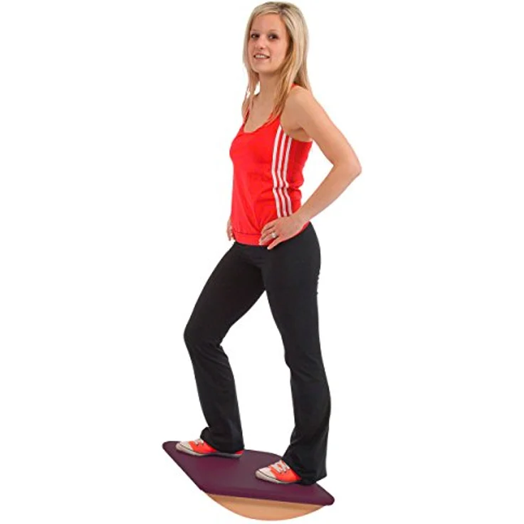 Sport-Tec Schaukelbrett klein mit Polster Wippbrett Wackelbrett Balancierbrett Balance, stabile Konstruktion, Kunstleder, verschiedene Farben – Bild 2