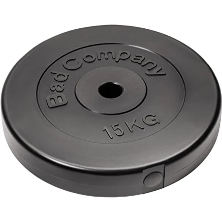 Bad Company Hantelscheiben 30/31 mm Kunststoff 2 x 15 kg I Gewicht 15kg Paarweise I Gewichte für Langhantel und Kurzhantel – Bild 2