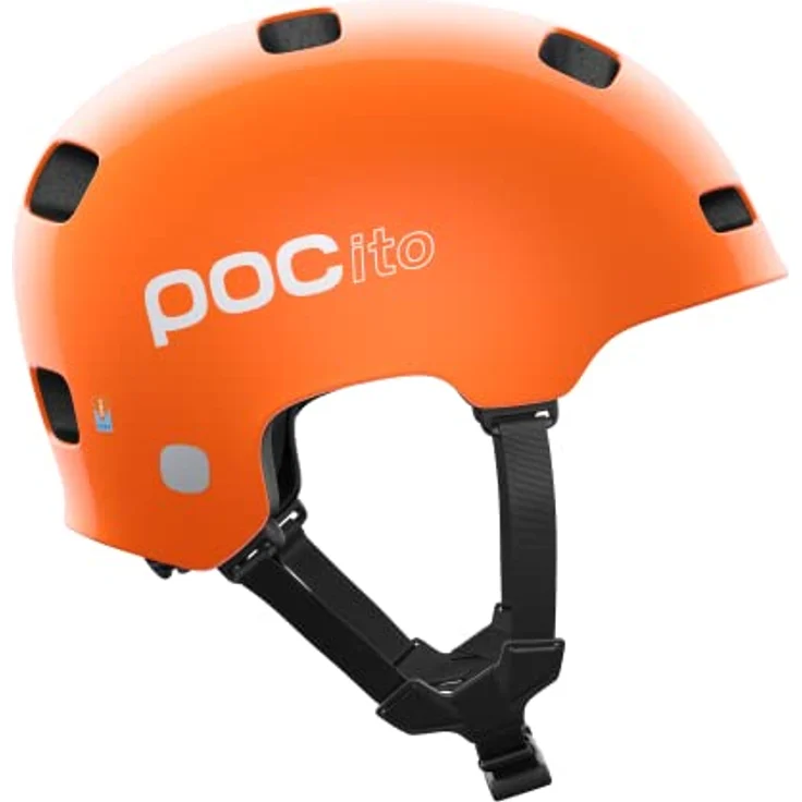 POC POCito Crane MIPS, Kinder Fahrradhelm in Fluorescent Orange mit doppelt verstärktem EPS-Einsatz und verstellbarer Passform – Bild 4