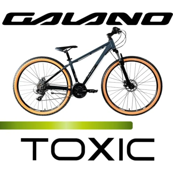 Galano Toxic Mountainbike Hardtail 29 Zoll, 21 Gang, mit Federgabel und Scheibenbremsen, schwarz, 40 cm – Bild 3
