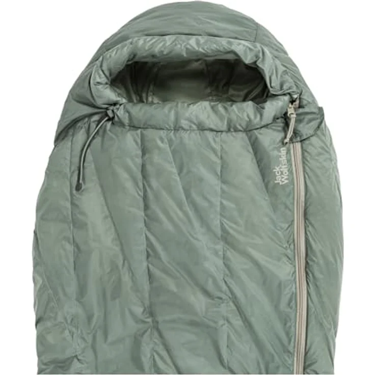 Jack Wolfskin Unisex – Erwachsene Athmos Down +5 Mumienschlafsack, Picnic Green, 180, Daunenschlafsack für den Sommer – Bild 3