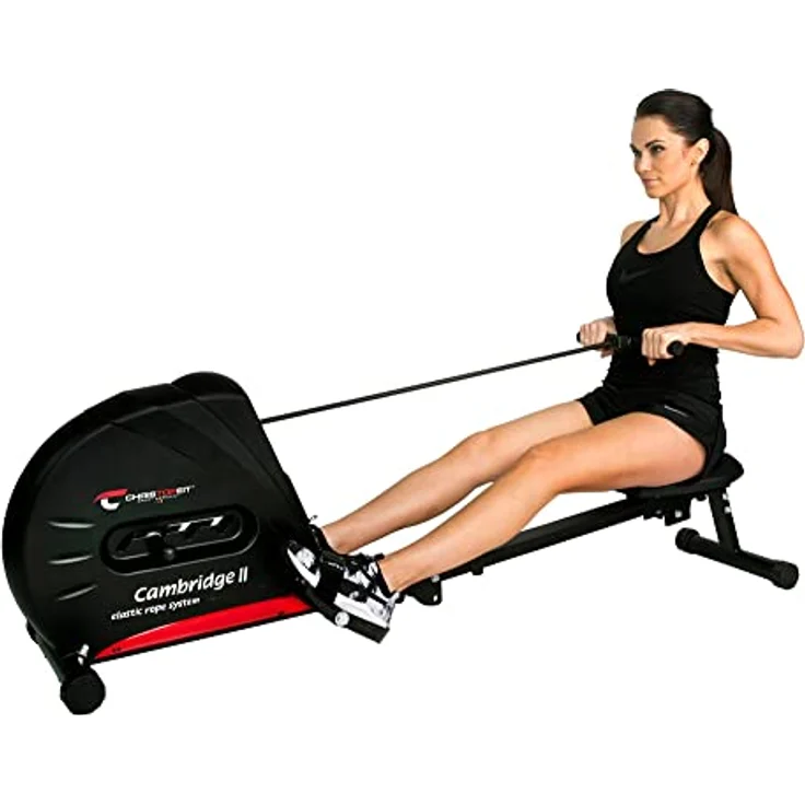 Christopeit Sport Ruderzugmaschine Cambridge II Black Edition inkl. Bodenschutzmatte - 4-stufiger Widerstand - LCD-Computer - Klappbar – Bild 3