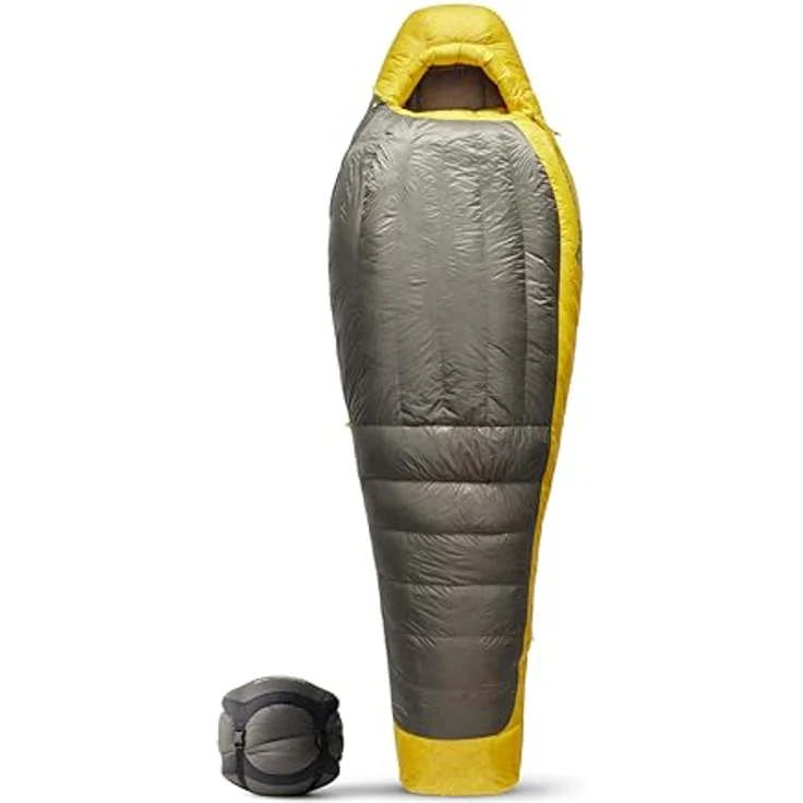 Sea to Summit Spark Ultralight Daunenschlafsack Regular (-18°C), 850+ Loft Ultra-Dry Down, Mumienschlafsack, Grey & Yellow, 1113g – Bild 1