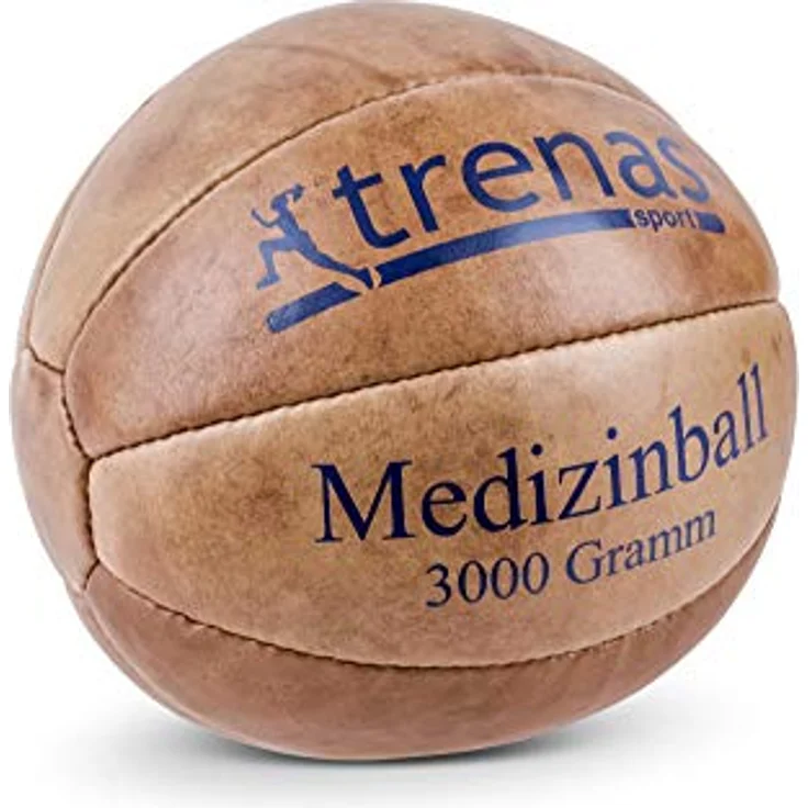 trenas Medizinball Leder - Original - 3 kg - Medicine Ball - Sport Medizinball – Bild 1
