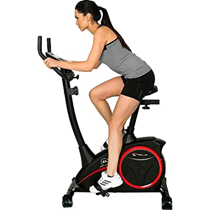 Christopeit Sport Fahrrad-Heimtrainer AL 1 Schwarz - 8-Stufig, bis 150kg Gewicht, 9kg Magnet-Bremssystem, LCD-Display – Bild 3