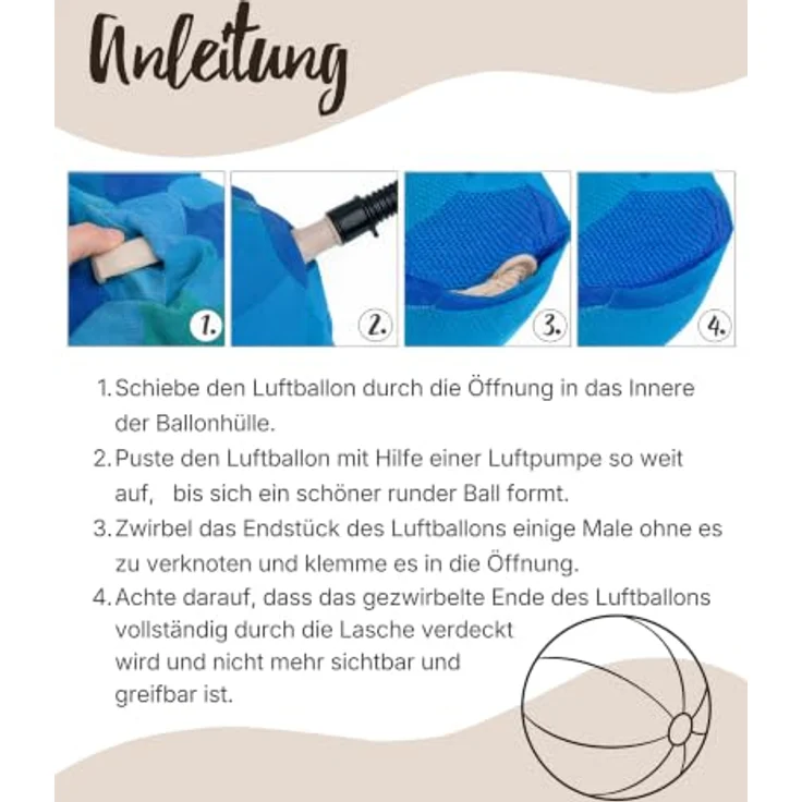 Hoppediz Spielball Luftballon-Hülle, inkl. 2 Ballons, Ø 25 cm, platzsparend und leicht – Bild 7
