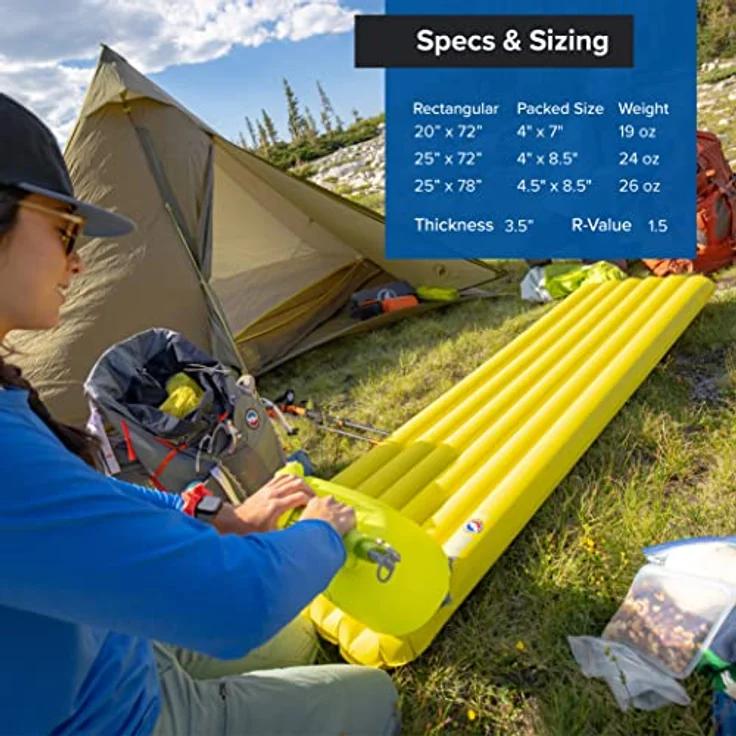 Big Agnes Divide, leichte Isomatte mit TPU-Beschichtung und antimikrobieller Behandlung, ideal für Trekking und Camping – Bild 5