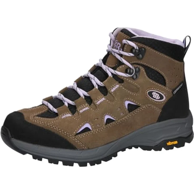 Brütting Trekkingstiefel Mount Bear High 37, Veloursleder mit regulierbarer Schnürung und flexibler Gummisohle, schwarz – Bild 1