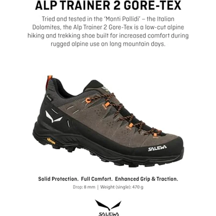 Salewa Alp Trainer 2 Gore-Tex, leichter Trekkingschuh mit wasserdichtem Obermaterial und robustem Gummirand – Bild 2