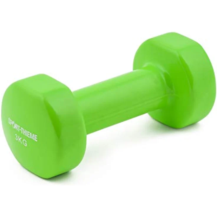 Sport-Thieme Vinyl Kurzhantel | Gummierte Hexagonal Fausthantel aus Gusseisen | In acht Varianten: 3kg - 10kg | Schadstofffrei, ohne Weichmacher | Grifflänge: 9cm | Markenqualität – Bild 2