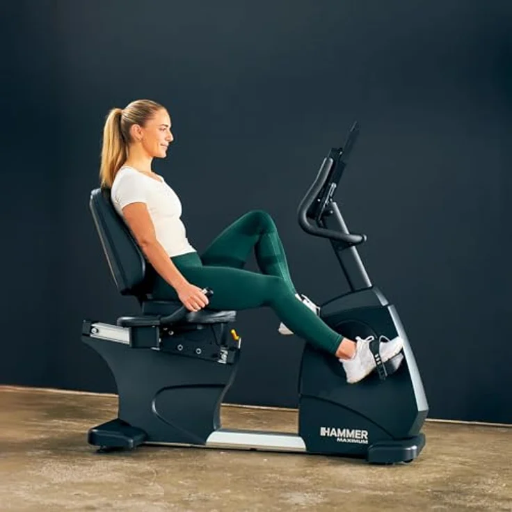 HAMMER Liegeergometer RB 8000 '25, elektrisch, mit TFT-Touchscreen, 17 Trainingsprogramme, 14 kg Schwungmasse, ergonomischer Sitz & Rückenlehne – Bild 6