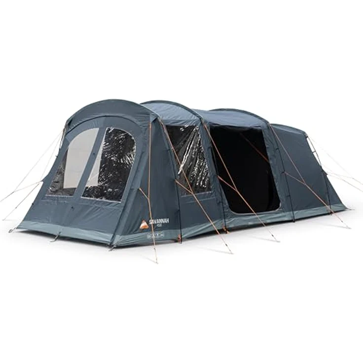 Vango Savannah 400, 4-Personen Zelt mit integriertem Vorzelt, 4000 mm Wassersäule, King Size Midnight Bedrooms, inkl. Zeltbodenschutz – Bild 2