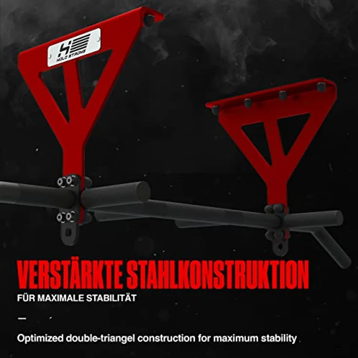 HOLD STRONG Fitness Klimmzugstange für Deckenmontage, HS-K-D6, Schwarz, Studiozulassung, 6 rutschfeste Griffe, Pull Up Übungen & mehr, inkl. E-Book & Montagematerial u.a. FISCHER DuoPower Dübel, extrem stabil - Preisvergleich – Bild 4