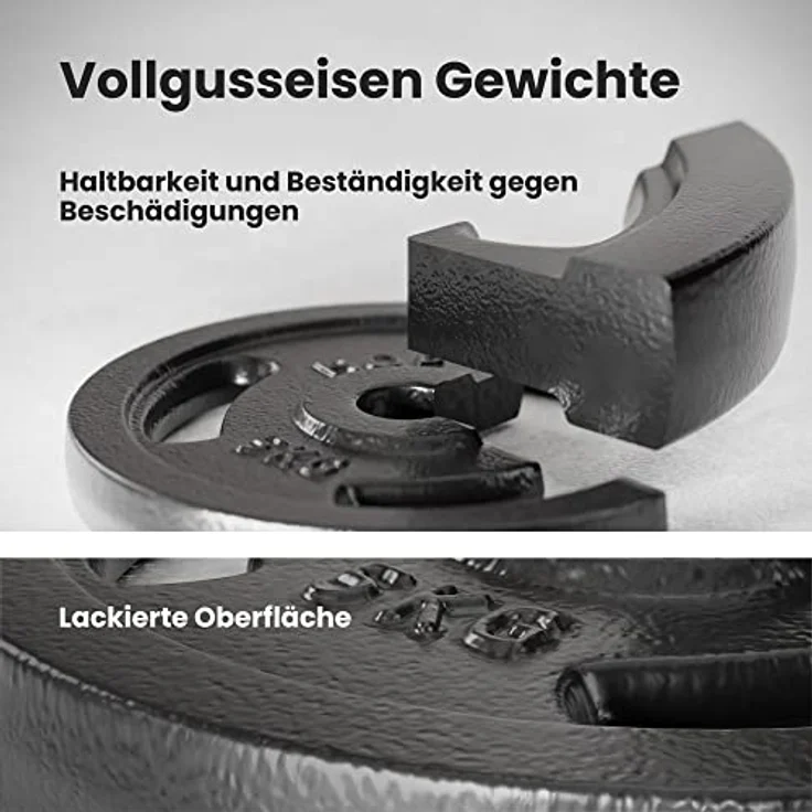 Hop-Sport Guss Kurzhanteln Hantel Set Hanteln 10kg 15kg 20kg 30kg 40kg 60 kg Gewichte (2 x 10 kg) – Bild 5