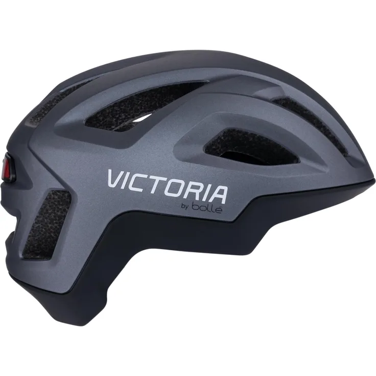 Victoria Helm React LED Gr.S, Fahrradhelm mit progressivem EPS, Titanium Matte grau/schwarz