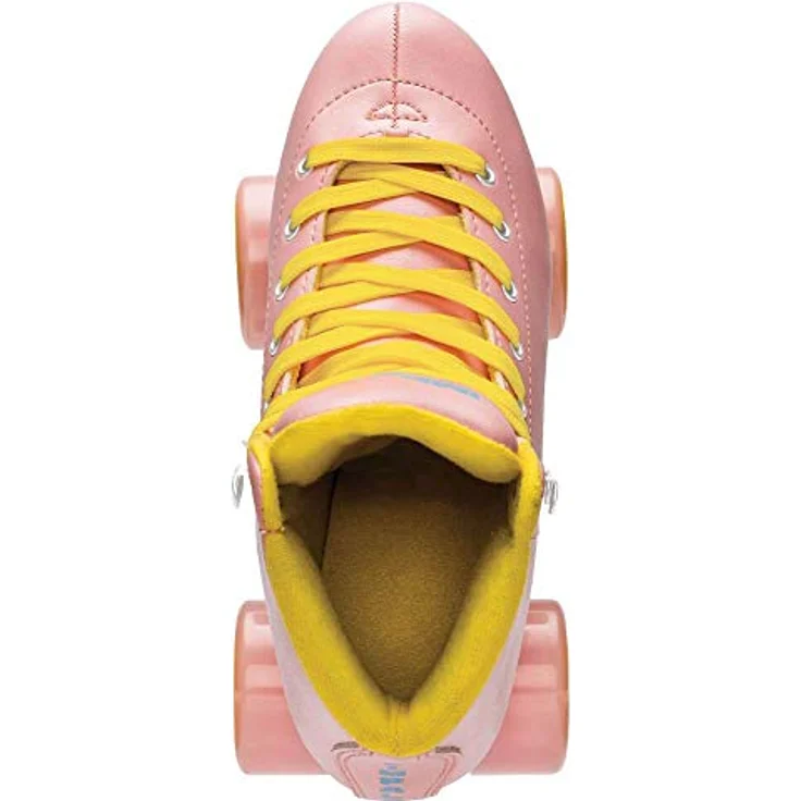 IMPALA Skate Impala Quad-Skates, Rollschuhe in Pink/Gelb, PVC-Obermaterial, Aluminiumgrundplatte, Urethan-Rollen 58mm, ABEC 7 Kugellager, PETA-zertifiziertes vegan. – Bild 4